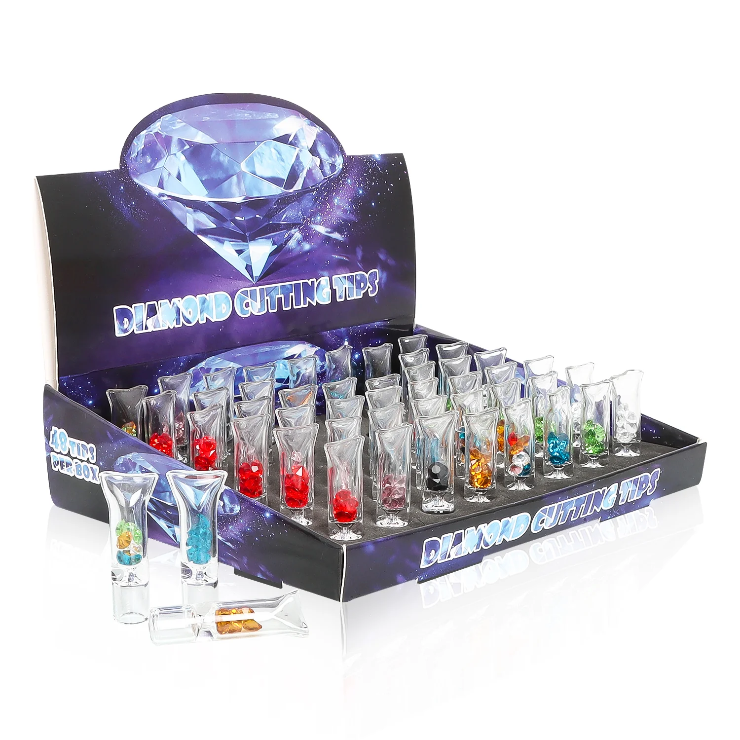 "Diamond" Glasfiltertips 8mm — Length 50MM Caliber 8MM 