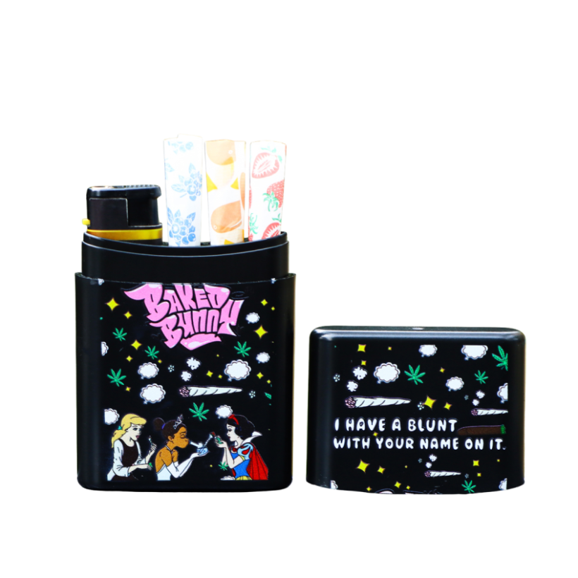BAKED BUNNY Zigaretten Tube 3-5 — 3er Joint Tube m. Lighter-Hole black