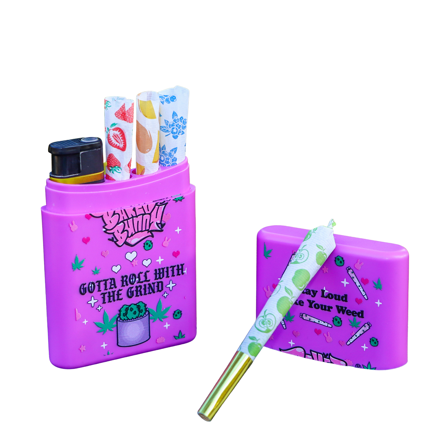 BAKED BUNNY Zigaretten Tube 3-5 — 3er Joint Tube m. Lighter-Hole bunt
