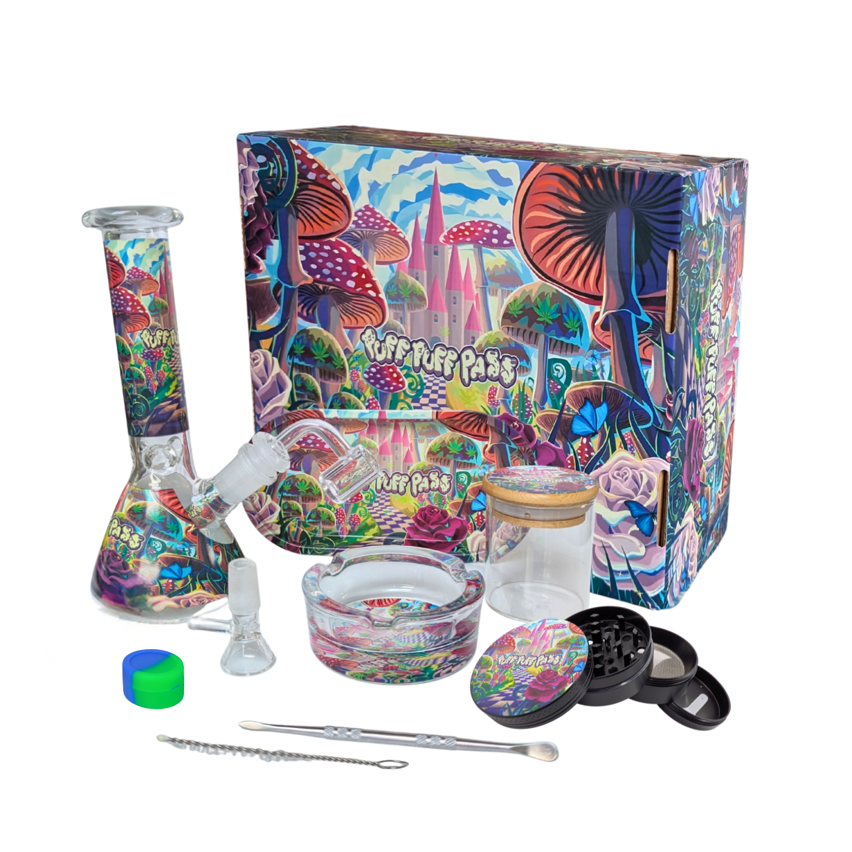 Bong Gift Set — PUFF PUFF PASS (Wonderland)