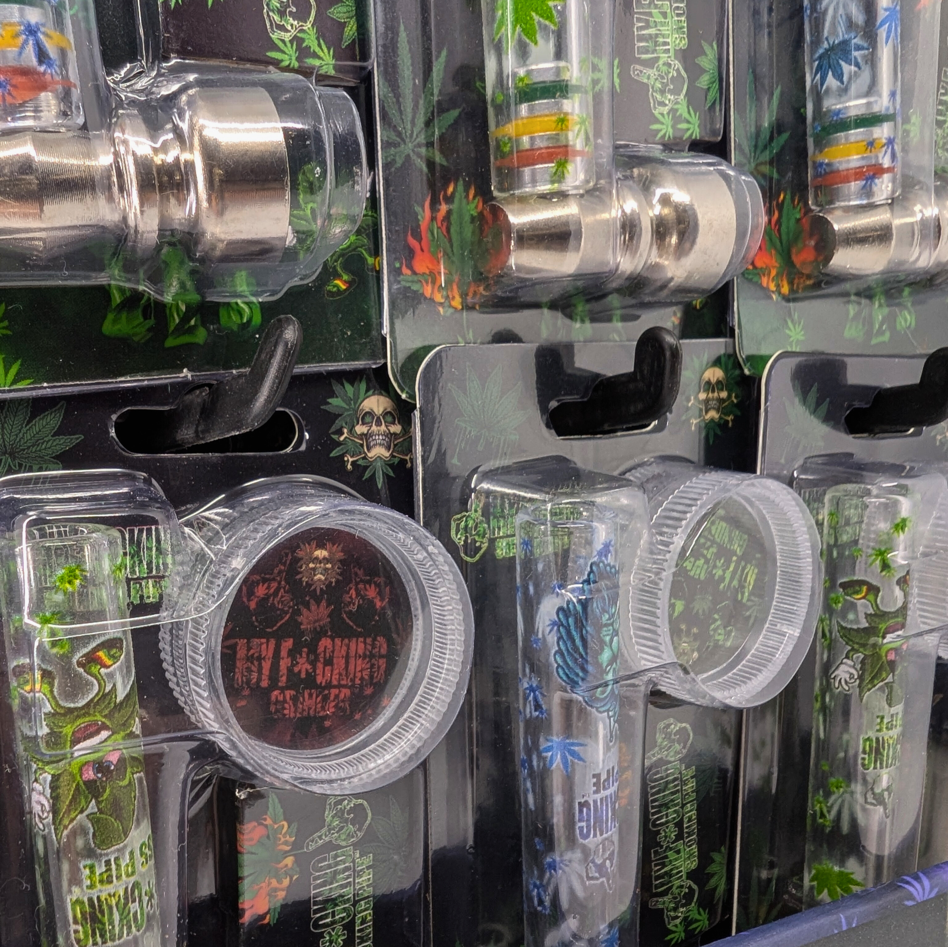 PIPE SET: Glaspfeife mit Metallkopf + Grinder + Siebe - Ansicht 5