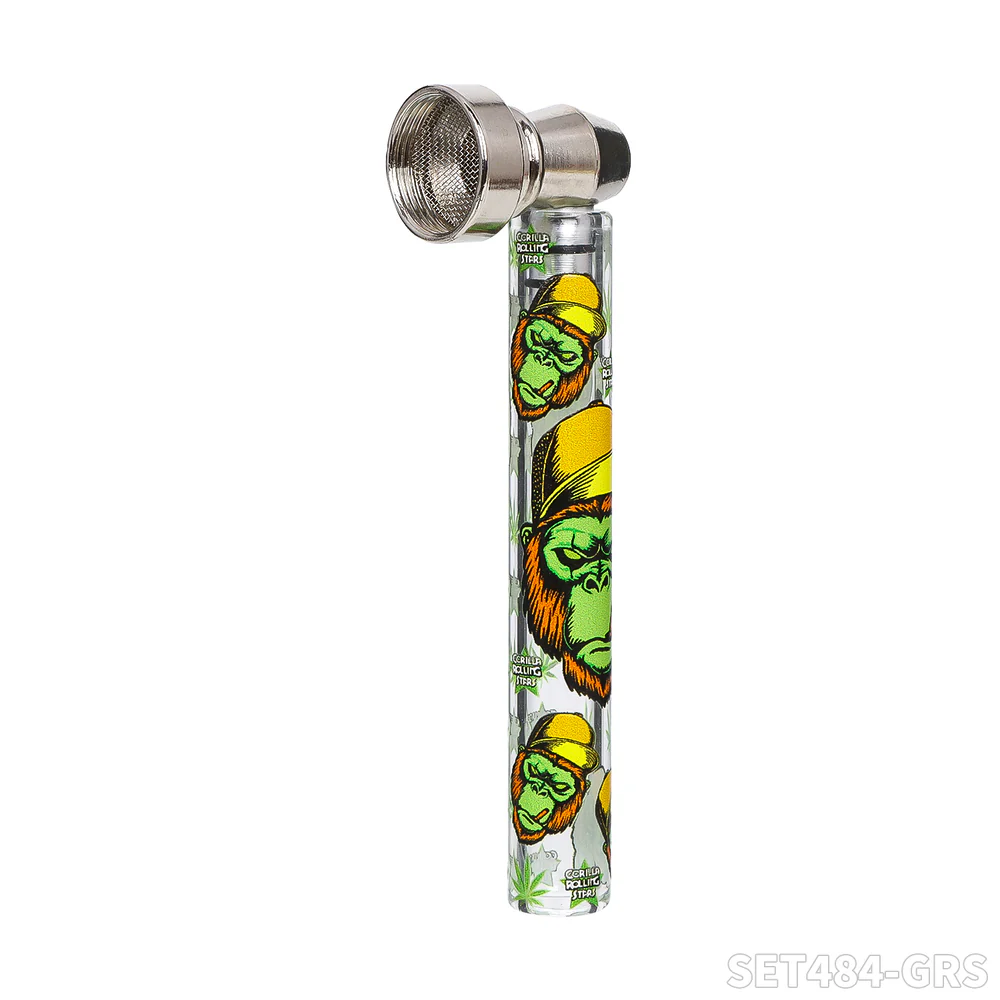 PIPE SET: Glaspfeife mit Metallkopf + Grinder + Siebe - Ansicht 3