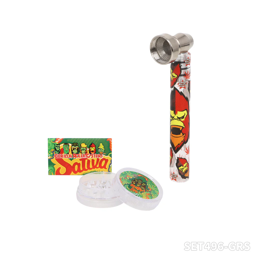 PIPE SET: Glaspfeife mit Metallkopf + Grinder + Siebe - Ansicht 9
