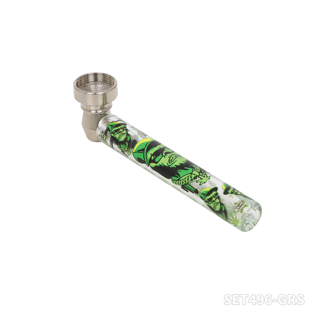 PIPE SET: Glaspfeife mit Metallkopf + Grinder + Siebe - Ansicht 12