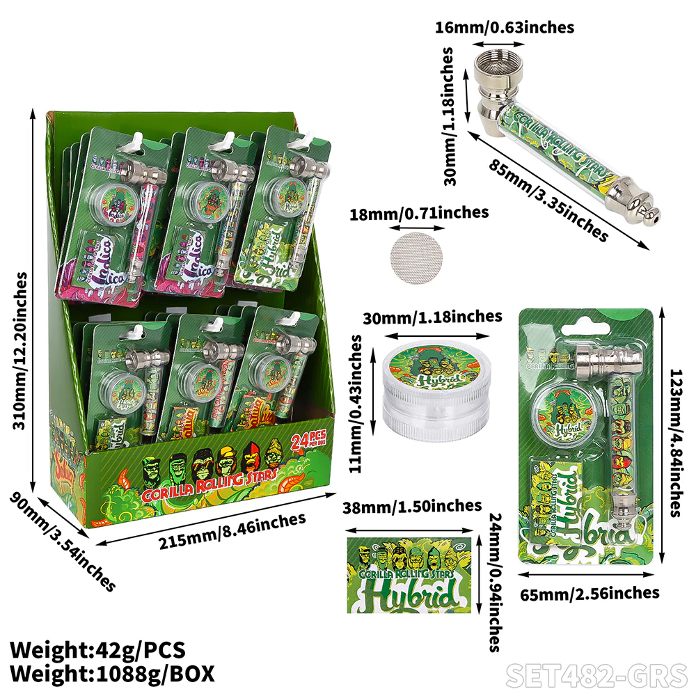 PIPE SET: Metallpfeife + Grinder + Siebe - Ansicht 2